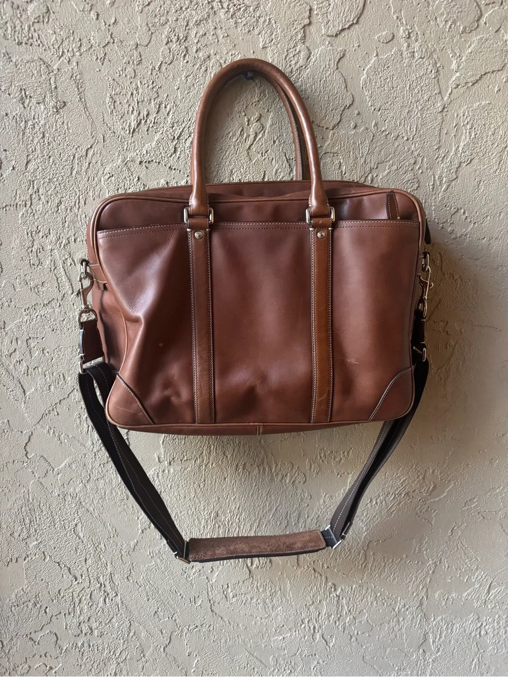 VINTAGE COACH Brown Leather Briefcase Bag - Classic Professional Carry